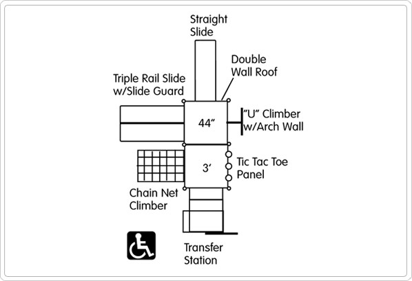 Mallory 911-120B 34_2d commercial playground equipment, playground equipment, outdoor playground equipment
