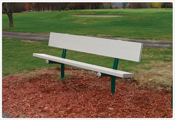 Permanent Bench with Back 6ft Aluminum Permanent Bench with Back 6ft Aluminum