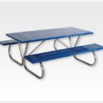 Standard Rectangular Picnic Table 4ft Rolled Edge Perforated Steel 1-5-8