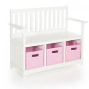 Bench with Storage Bins for playhouse