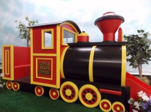 Play Train Engine with Slide, playhouse