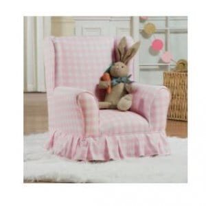 Upholstered Wing Chair in Pink for playhouse