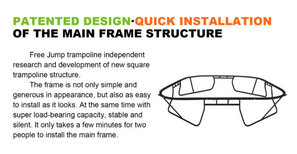 Trampoline: Square 14ft Springless with Enclosure - Image 4