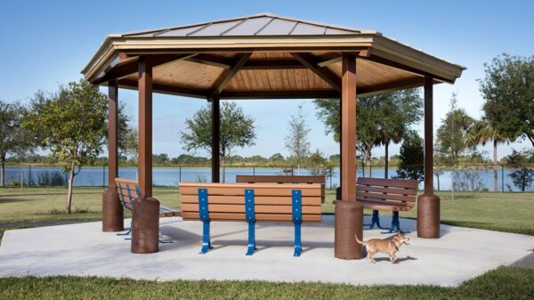 hexagon shelter, square duo top shelter, square shelter, commercial shelter, shade structure, commercial shade structure, shelter structure, custom shade structure, Commercial shelter structure, park shelter