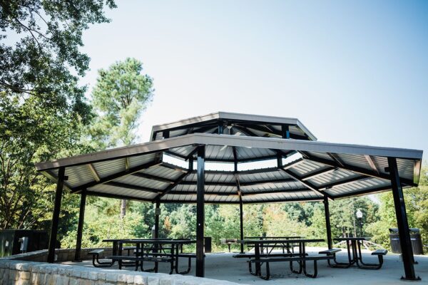 octagon duo top shelter, octagon shelter, hexagon duo-top shelter, hexagon shelter, square duo top shelter, square shelter, commercial shelter, shade structure, commercial shade structure, shelter structure, custom shade structure, Commercial shelter structure, park shelter