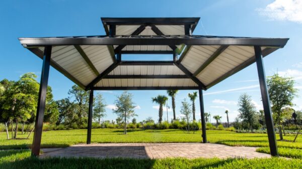 square duo top shelter, square shelter, commercial shelter, shade structure, commercial shade structure, shelter structure, custom shade structure, Commercial shelter structure, park shelter
