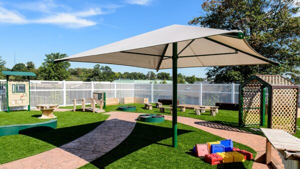 hexagon hip shade, shade structure, commercial shade structure, sail structure, custom shade structure, Commercial shade structures, shade canopy