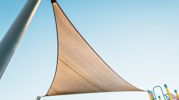 triangle sail shade, sail shade, custom sail shade, custom sail shade structure, commercial shade structure, sail structure, custom shade structure, shade structures, Commercial shade structures, shade canopy