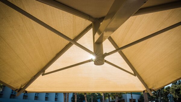 square cantilever umbrella shade, shade structure, commercial shade structure, sail structure, custom shade structure, Commercial shade structures, shade canopy