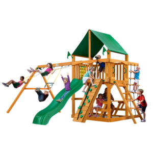 Chateau w/ Amber Posts and Deluxe Green Vinyl Canopy (Gorilla Playsets)