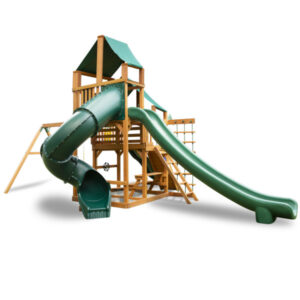 Great Skye II w/ Amber Posts and Deluxe Green Vinyl Canopy (Gorilla Playsets)