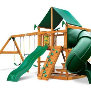 Mountaineer w/ Amber Posts and Deluxe Green Vinyl Canopy (Gorilla Playsets)
