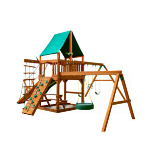 Frontier w/ Amber Posts and Deluxe Green Vinyl Canopy (Gorilla Playsets)
