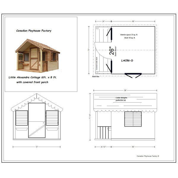 Cottage 8 ft. x 6 ft. with Covered Front Porch - Image 3