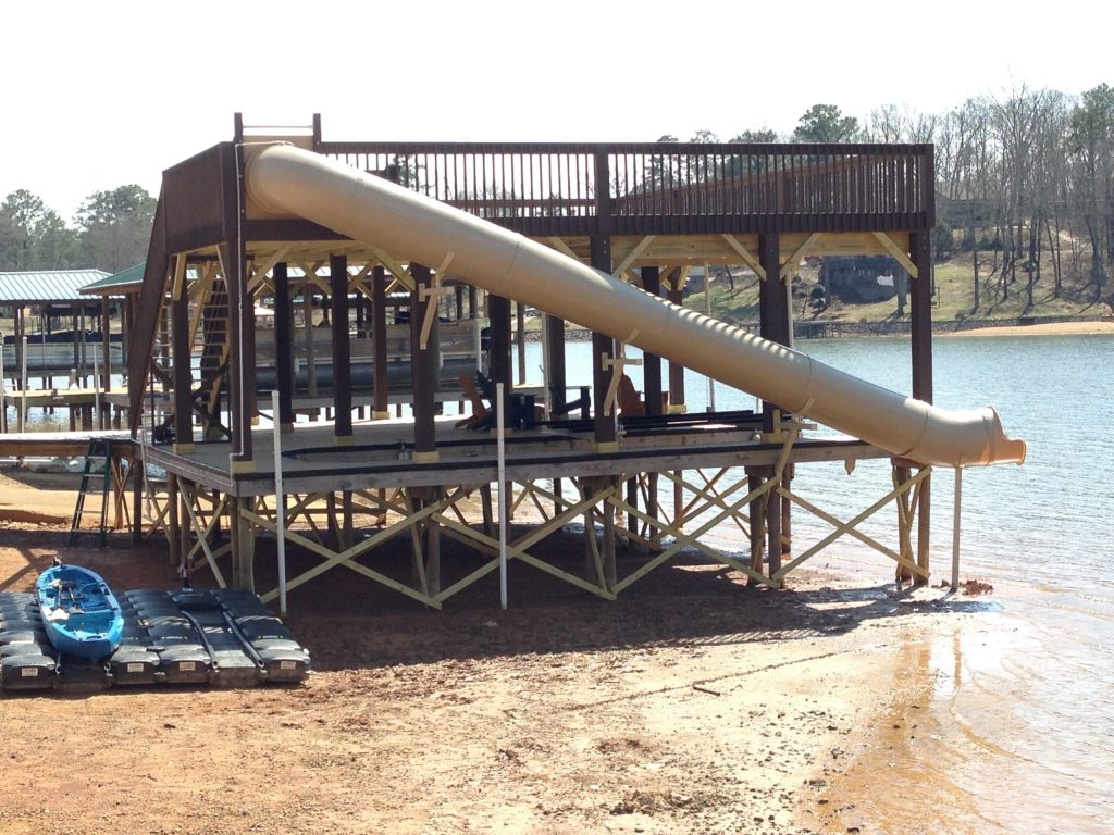 11 ft Deck Height Custom Lake & Dock Slide | 90 Degree Curved