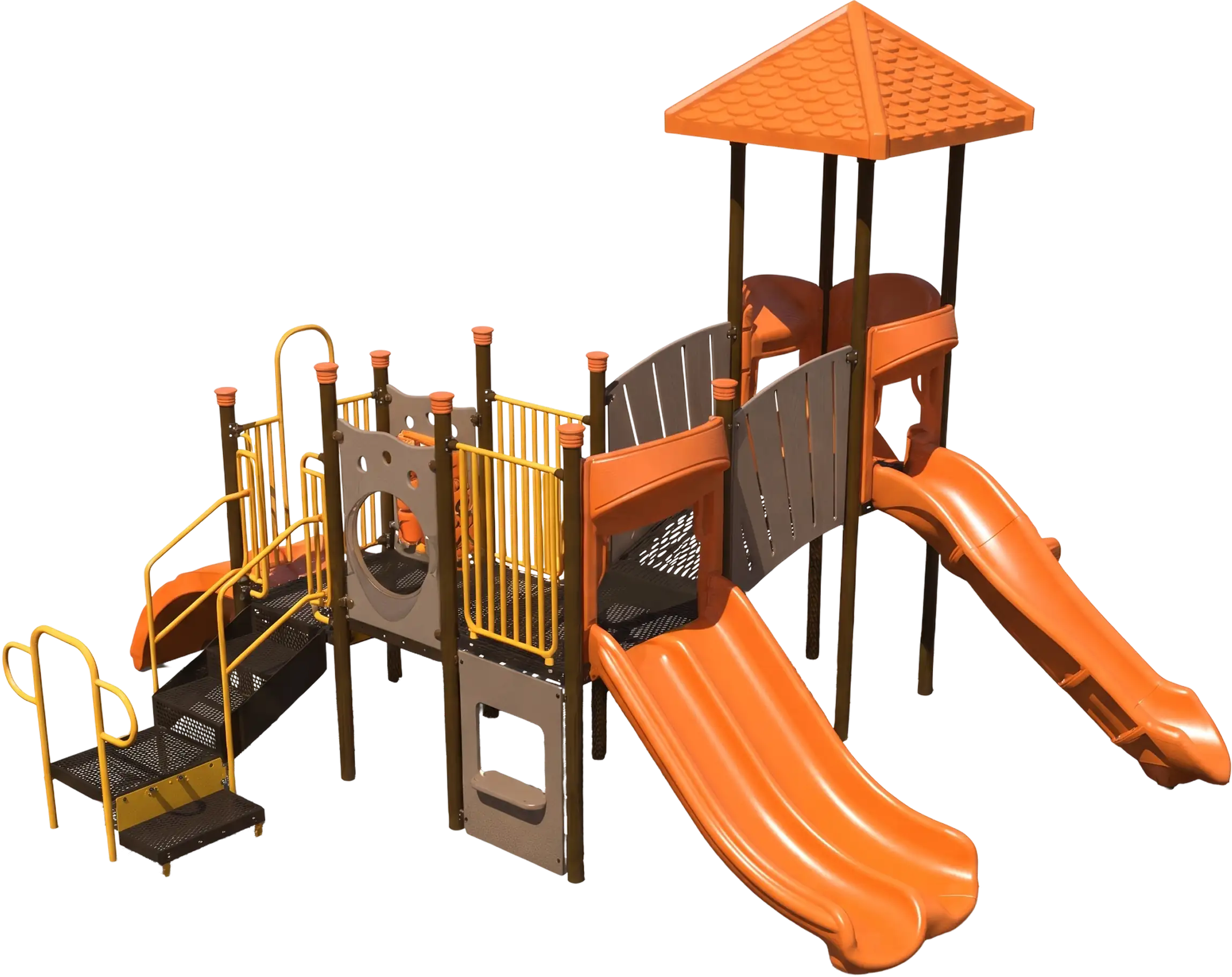 Children playing on an A-OK commercial playground structure
