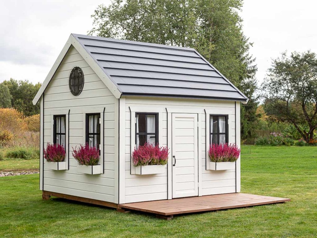 Arctic Auk 8x8 Wooden Kids Playhouse with Loft