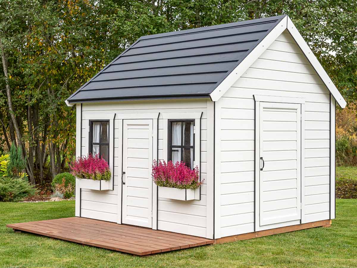 Arctic Auk 8x8 Wooden Kids Playhouse with Loft (view 2)