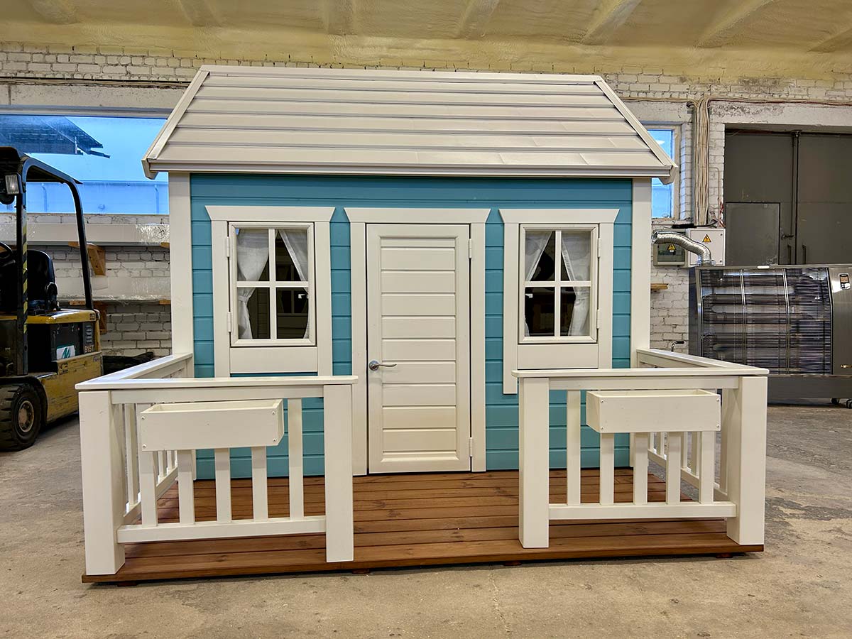 Blue Jay 6x8 Blue Wooden Kids Playhouse with Loft (view 3)