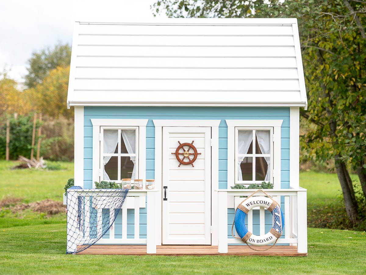 Bluebird 8x8 Blue Wooden Kids Playhouse with Loft (view 3)