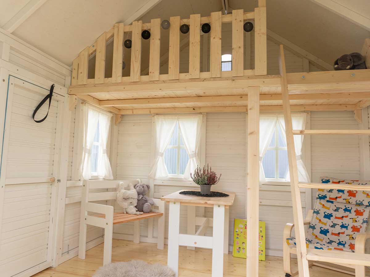 Bluebird 8x8 Blue Wooden Kids Playhouse with Loft (view 4)