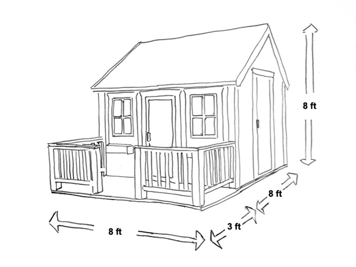 Bluebird 8x8 Blue Wooden Kids Playhouse with Loft (view 6)