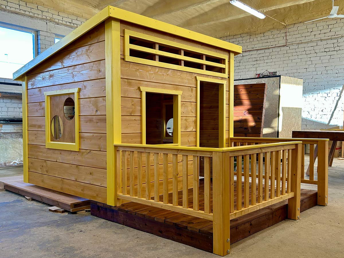 Chickadee Wooden Kids Playhouse with Front Porch (view 2)