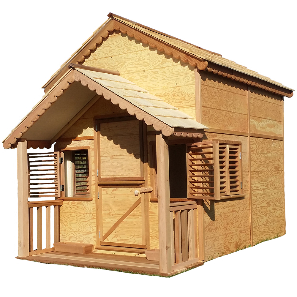 Cottage with Loft and Covered Front Porch Playhouse