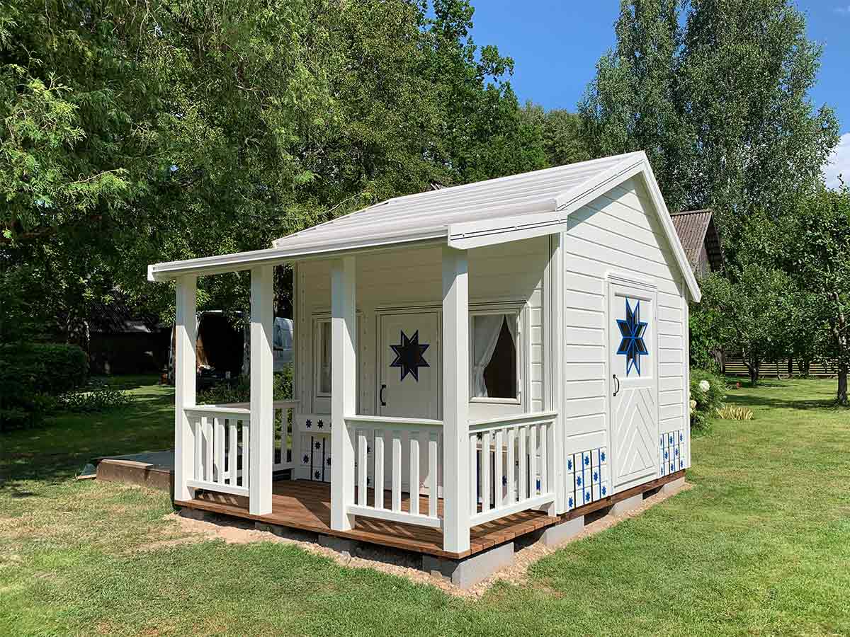 Countryside 8x8 Wooden Kids Playhouse with Covered Terrace (view 2)