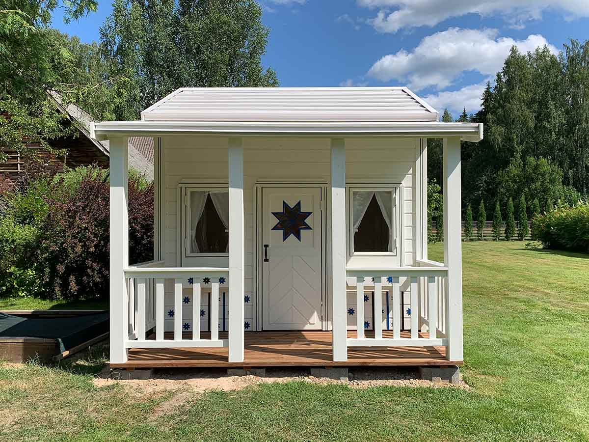 Countryside 8x8 Wooden Kids Playhouse with Covered Terrace (view 3)