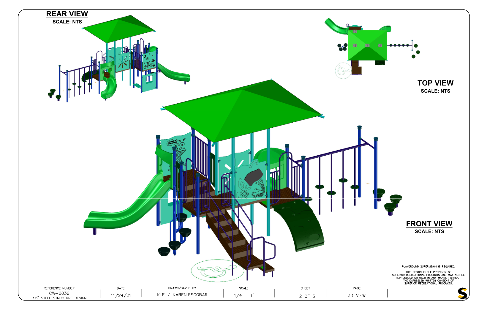 CW-0036 Commercial Modular Play Structure | Ages 2-12 | Capacity 32 (view 3)