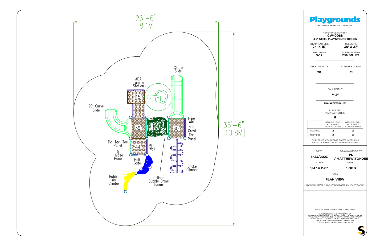 CW-0088 Commercial Modular Play Structure | Ages 5-12 | Capacity 28 (view 3)
