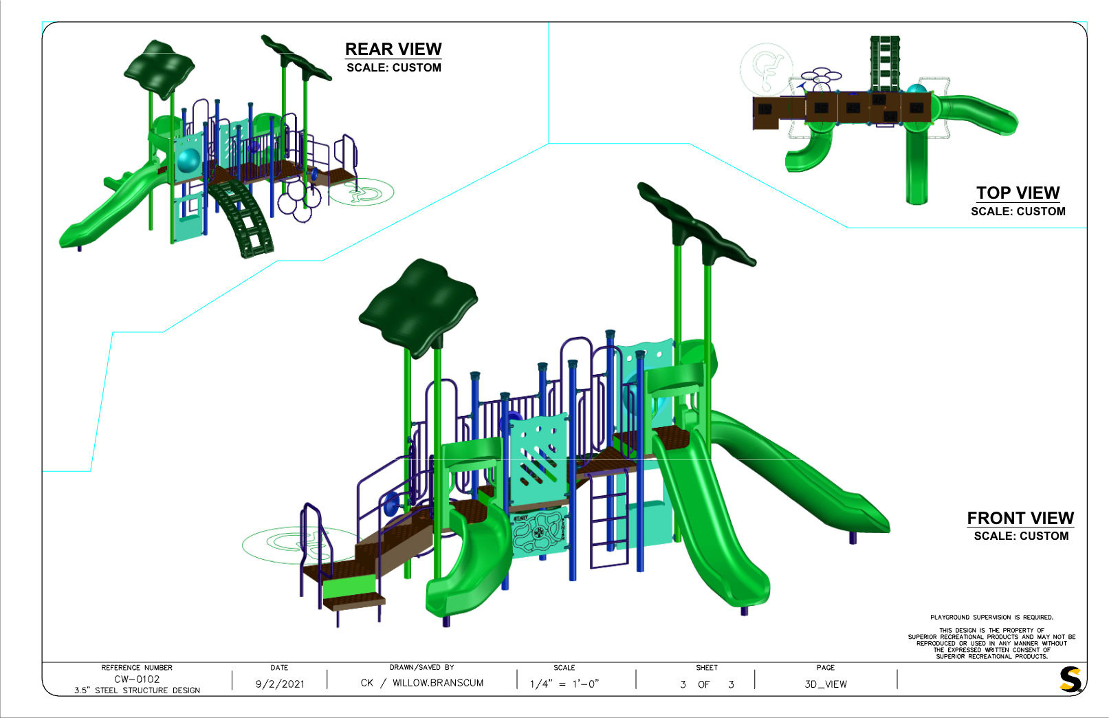 CW-0102 Commercial Modular Play Structure | Ages 2-12 | Capacity 23-28 (view 3)