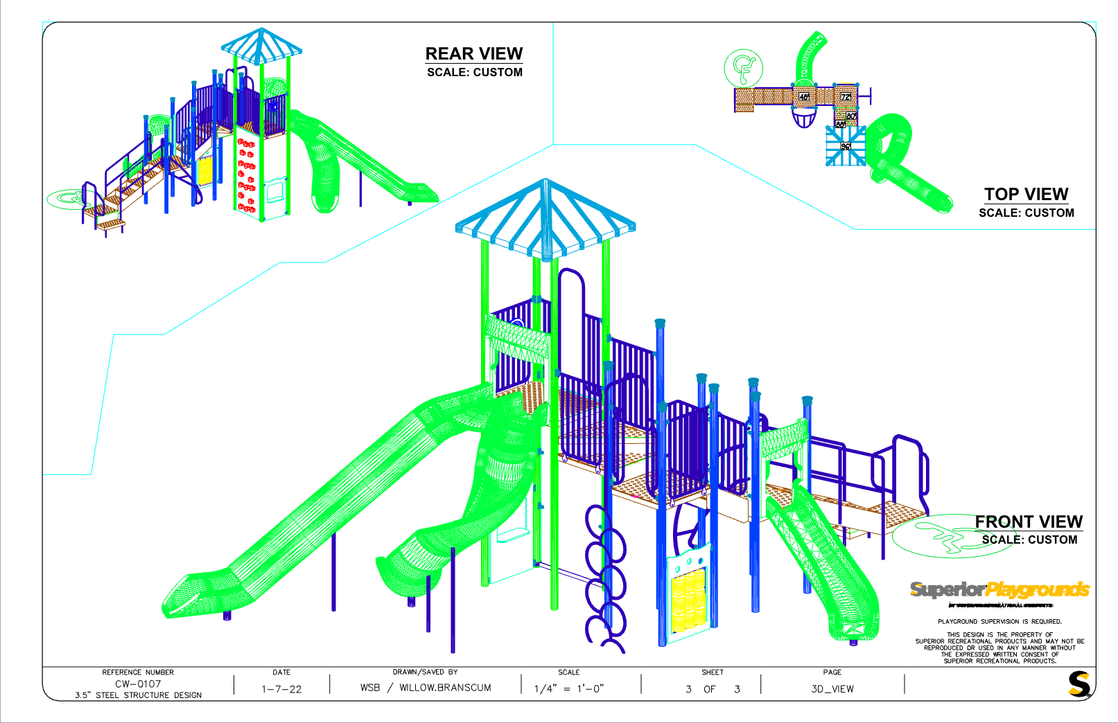 CW-0107 Commercial Modular Play Structure | Ages 5-12 | Capacity 30-35 (view 3)