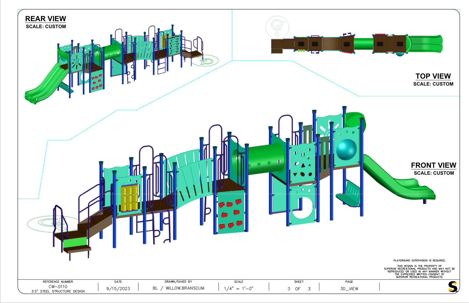 CW-0110 Commercial Modular Play Structure | Ages 2-12 | Capacity 45 (view 3)