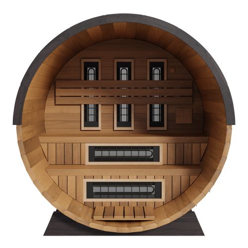 Finnmark Cedar Combination Barrel Sauna FD-6 | Infrared and Traditional, 4-Person