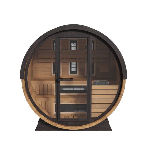 Finnmark Cedar Combination Barrel Sauna FD-6 | Infrared and Traditional, 4-Person (view 4)