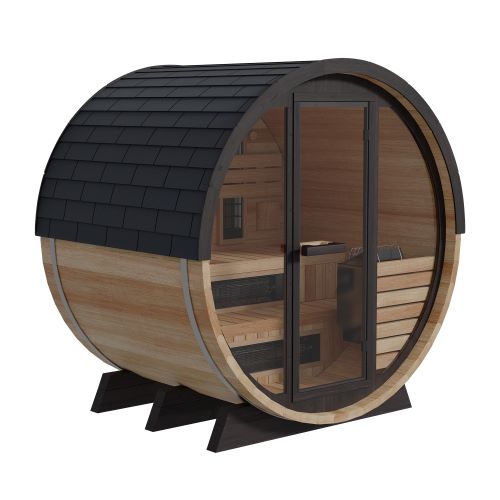 Finnmark Thermo-Aspen Combination Barrel Sauna FD-7 | Infrared and Traditional, 4-Person