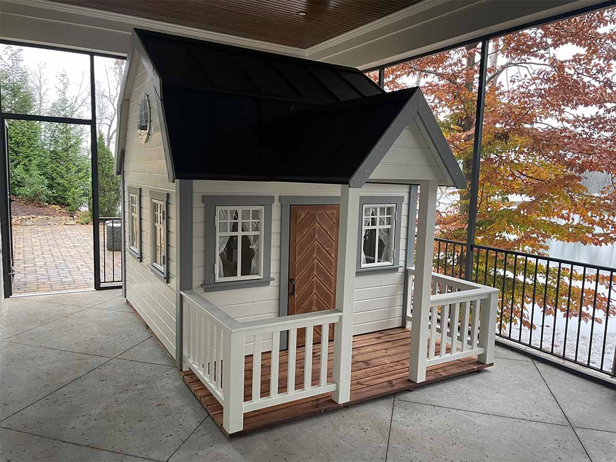 Grand Farmhouse 8x8 Wooden Kids Playhouse with Loft and Covered Porch (view 2)