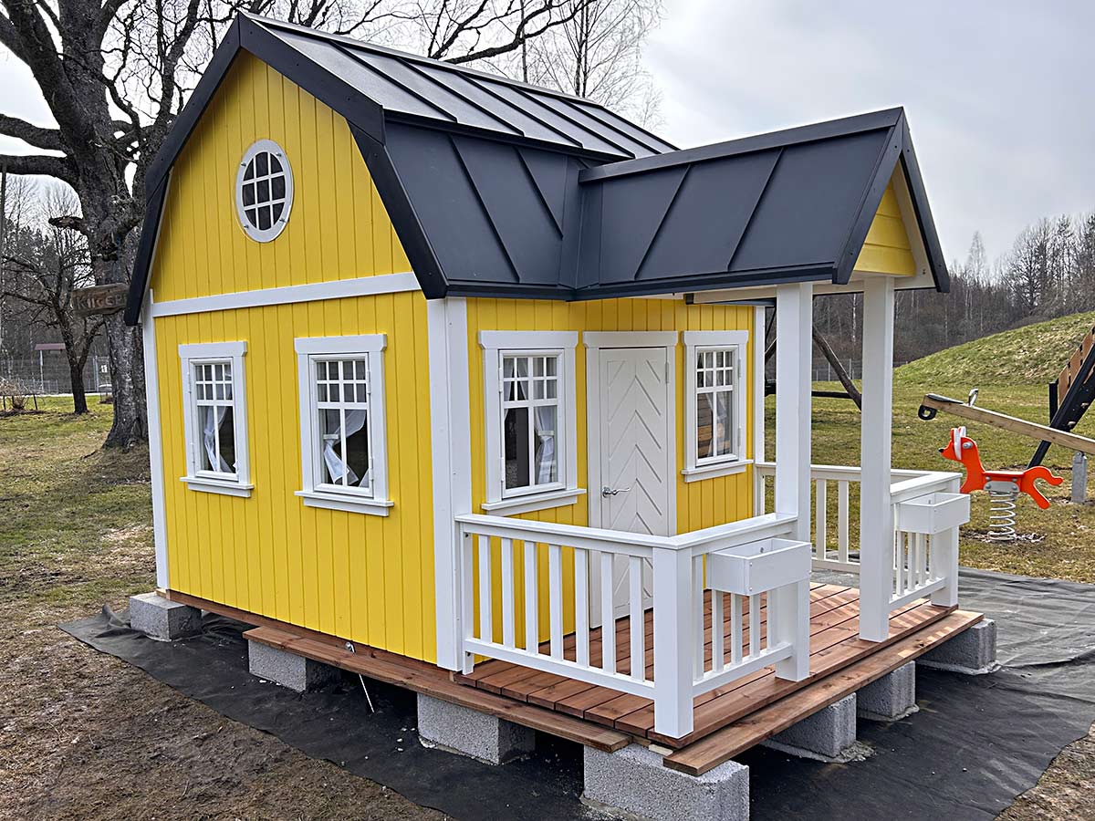 Grand Farmhouse 8x8 Wooden Kids Playhouse with Loft and Covered Porch (view 3)