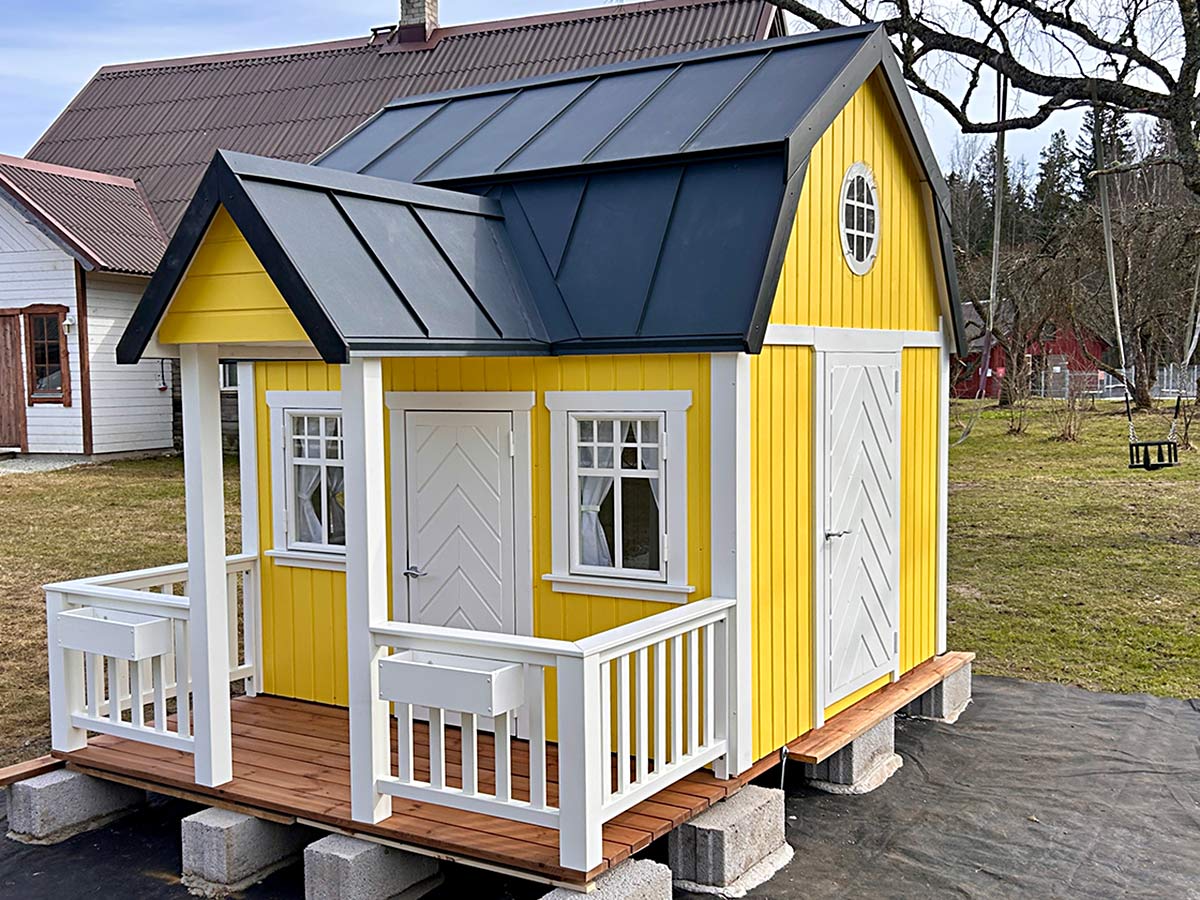 Grand Farmhouse 8x8 Wooden Kids Playhouse with Loft and Covered Porch (view 4)