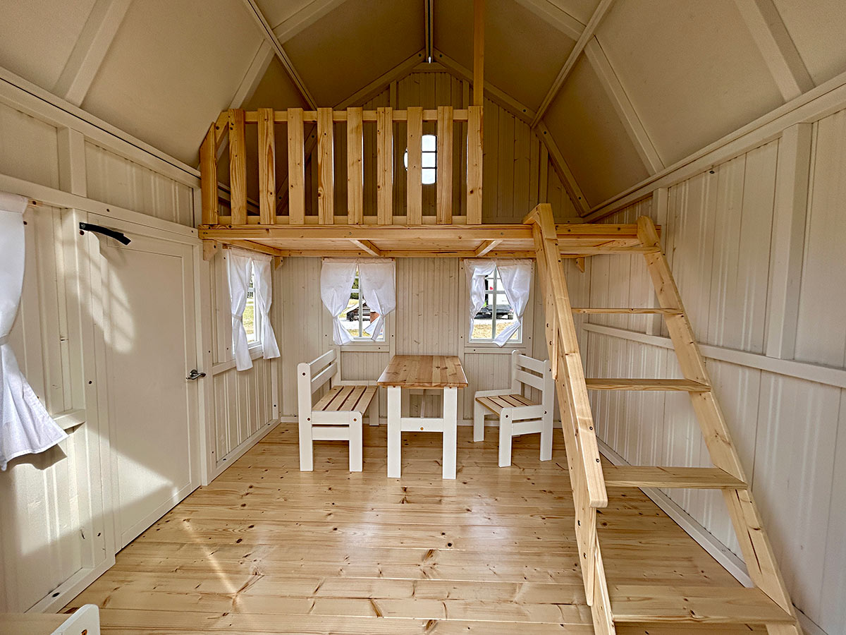 Grand Farmhouse 8x8 Wooden Kids Playhouse with Loft and Covered Porch (view 5)