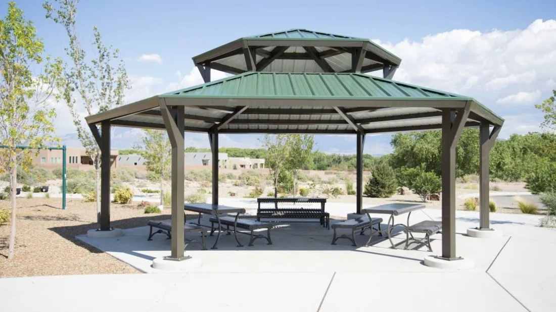 Hexagon Duo-Top Shelter | Park & Picnic Shelter