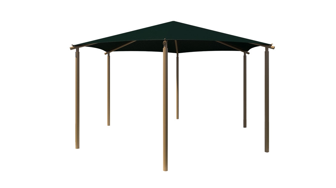 Hexagon Hip Shade | Commercial Playground Shade Structure (view 3)