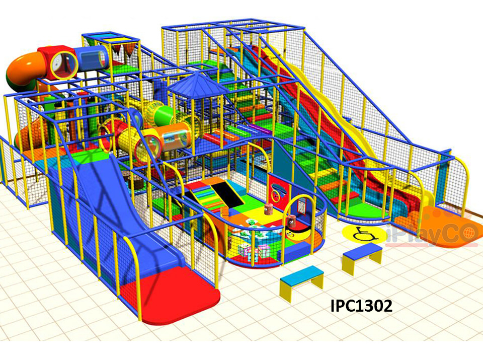 IPC1302 Commercial Indoor Play Structure | 40' x 40' x 18'9"H