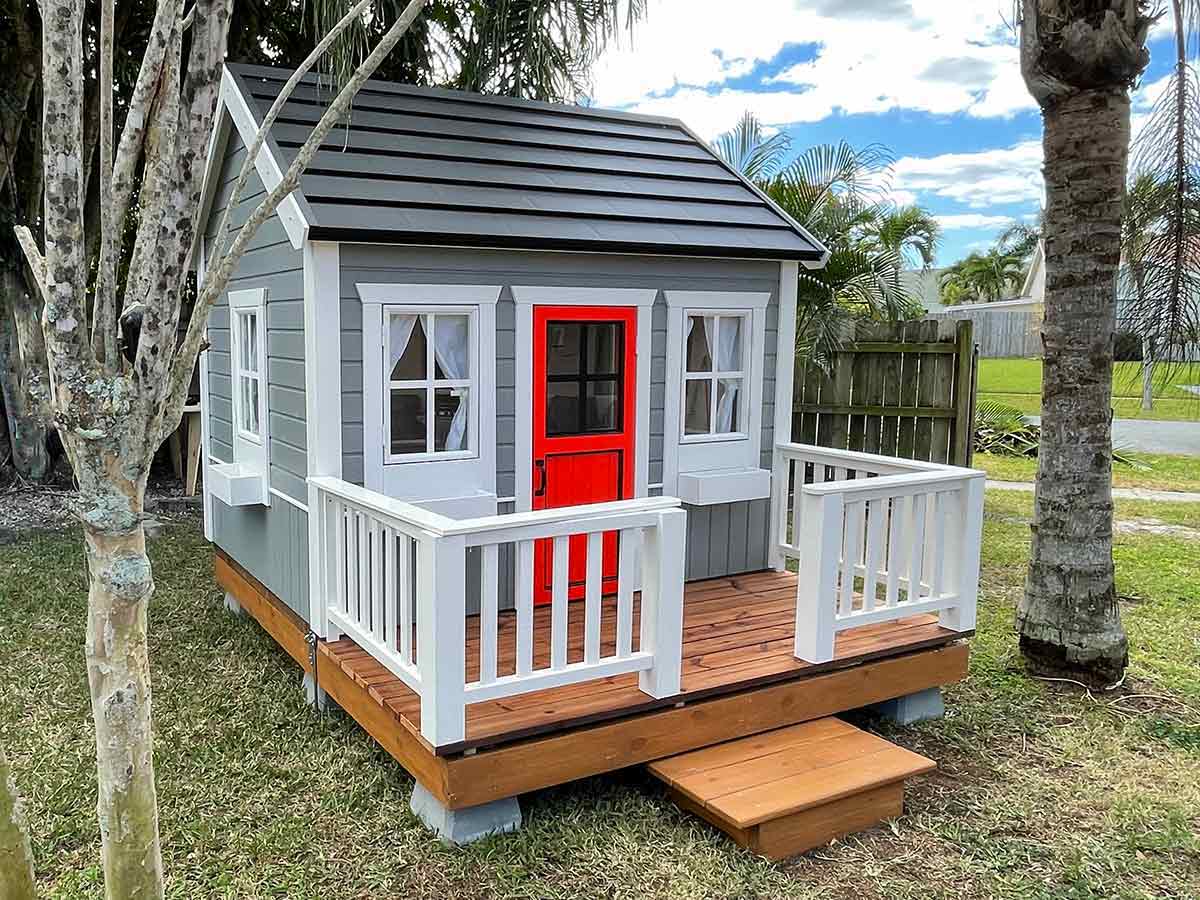 Kids Cave 6x8 Superhero Wooden Playhouse with Loft (view 2)