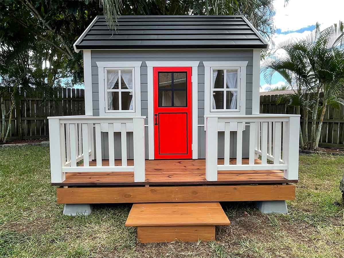 Kids Cave 6x8 Superhero Wooden Playhouse with Loft (view 4)