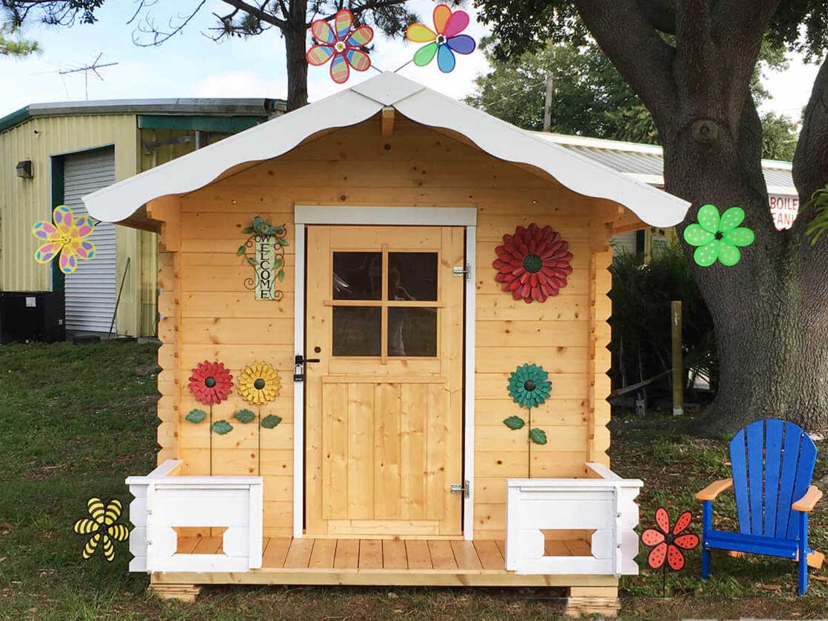 Little Chalet DIY Wooden Playhouse Kit with Terrace (view 3)