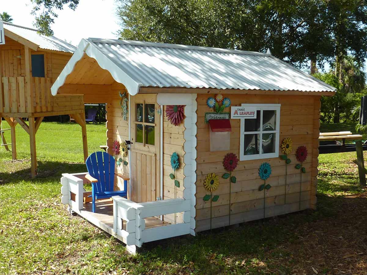 Little Chalet DIY Wooden Playhouse Kit with Terrace (view 4)