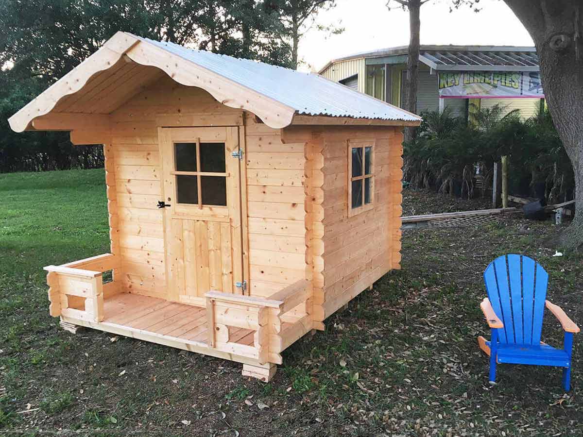 Little Chalet DIY Wooden Playhouse Kit with Terrace (view 6)